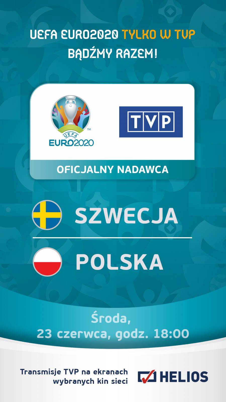 Transmisja meczu Polska - Szwecja w kinie Helios!